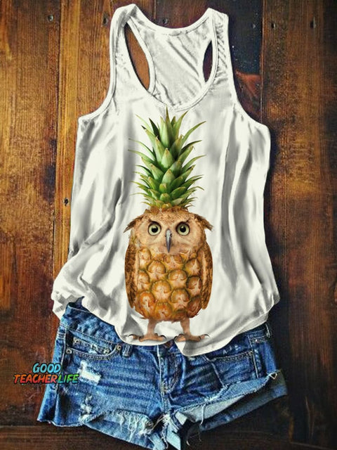 Owl Art Print Tank Top