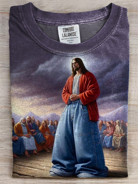 Funny Jesus Prints Casual T-shirt