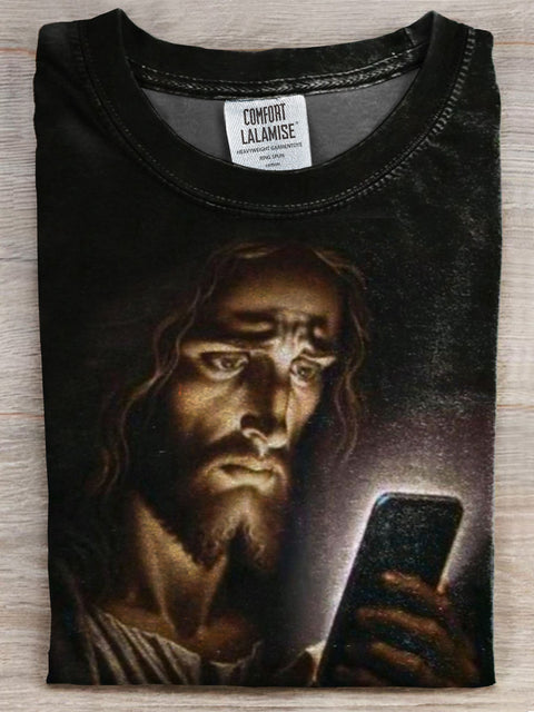 Funny Jesus Print T-shirt