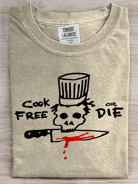 Cook Free or Die Print T-shirt