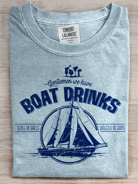 Boat Drinks Art Print T-shirt