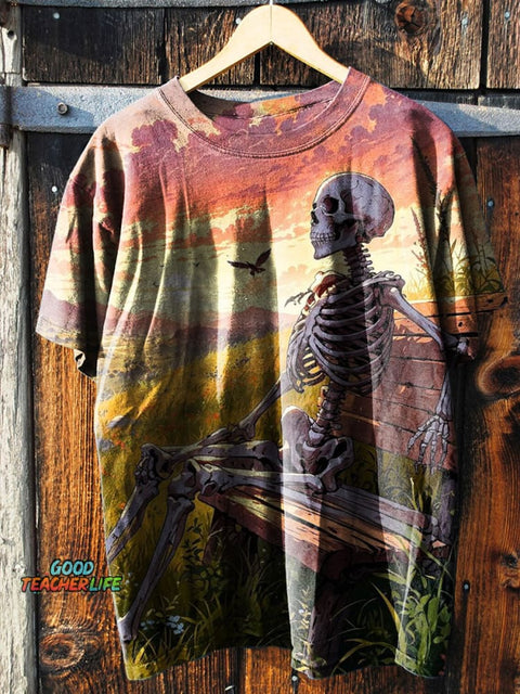 Skeleton Art Print T-shirt