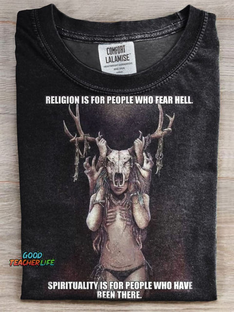 Religion Is for People Who Fear Hell Art Print T-shirt