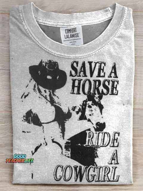 Cowgirl Print Casual T-shirt