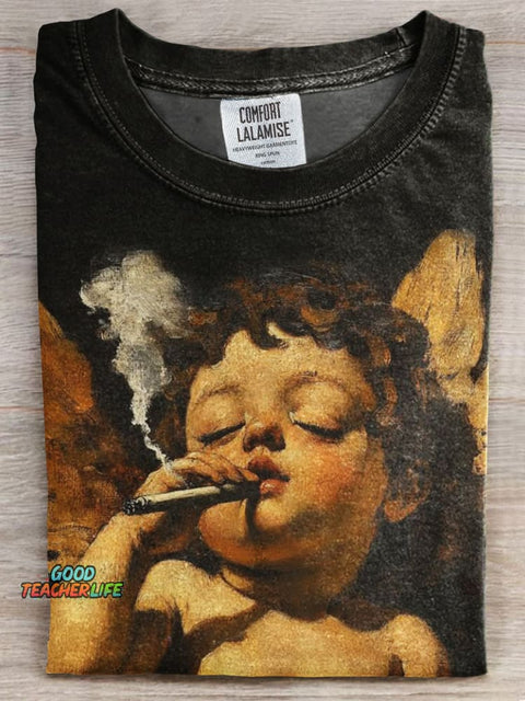 Cupid Smokes Art Print T-shirt