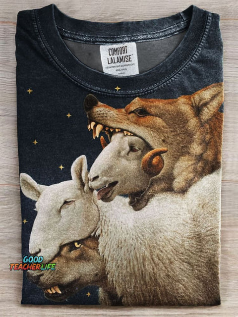 Animal Art Print Casual T-shirt