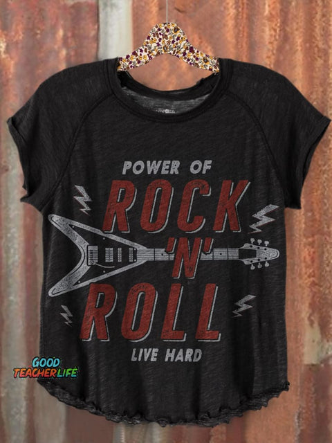 Rock Art Print Casual T-shirt
