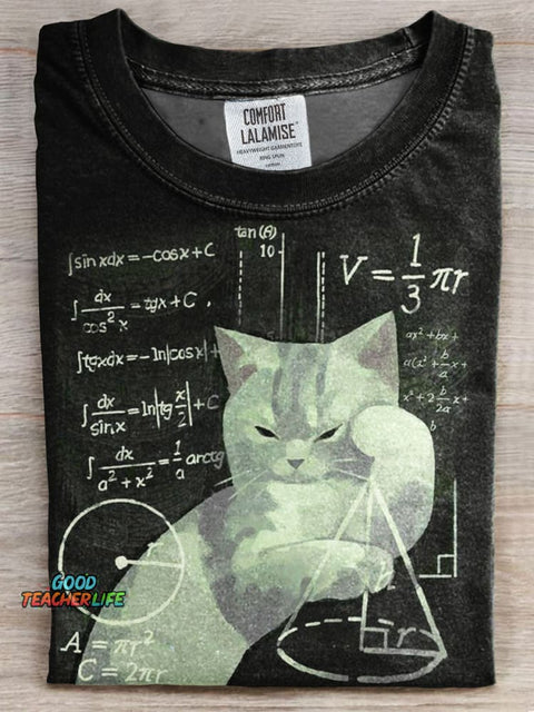 Cat Art Print Casual T-shirt