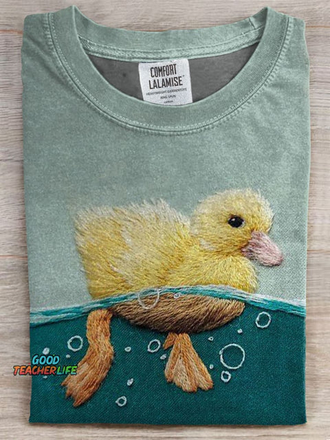 Funny Duck Print Casual T-shirt