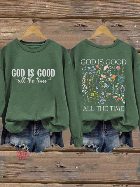 Women's Faith Print Crew Neck Sweatshirt