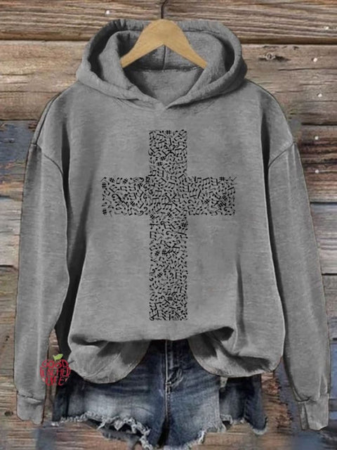 Women's Note Cross Print Sweatshirt