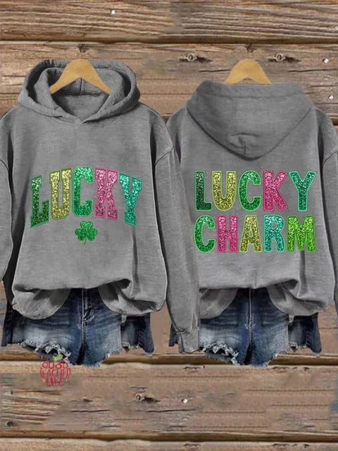 Women'S Lucky Clover St Patrick's Day Print Casual Sweatshir