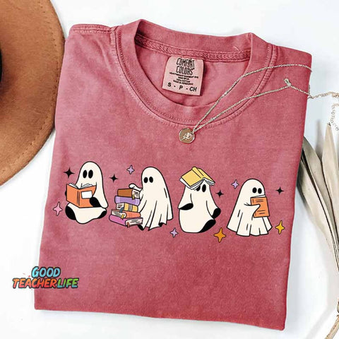 Little Ghosts Reading Books T-Shirt