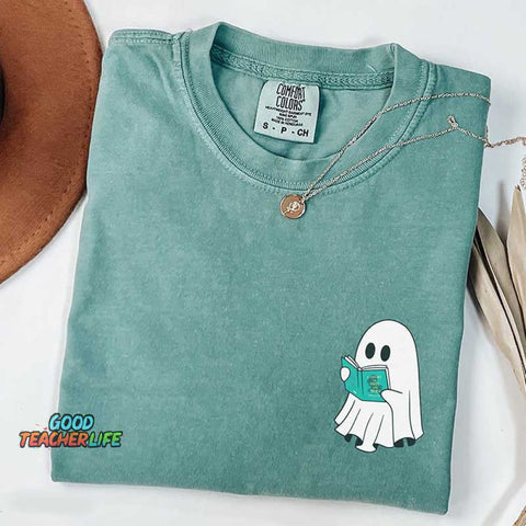 Halloween Cute Acotar Ghost Reading T-Shirt
