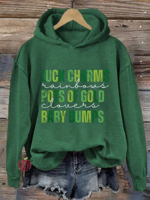 Women's Lucky St Patricks Day Pregnancy Hoodie