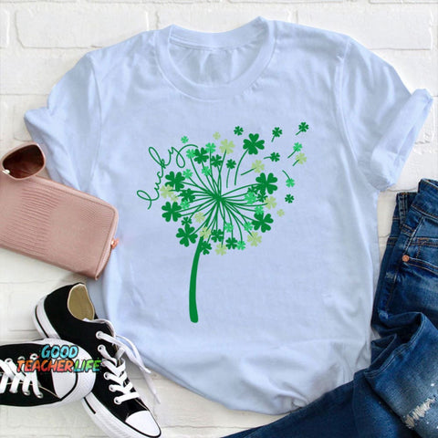 St Patricks Day Dandelion Teacher T-Shirt