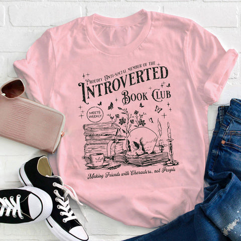 Introverted Book Club Teacher T-Shirt