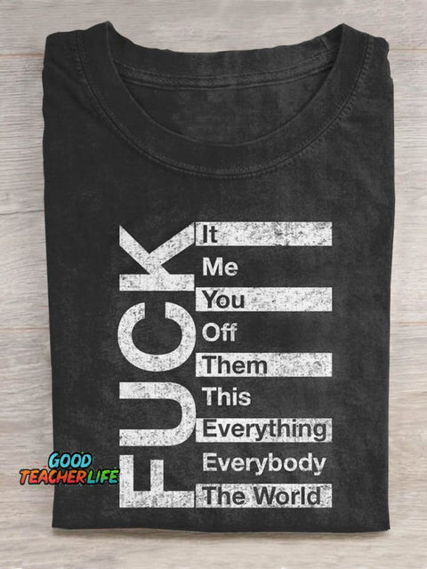 Pupiloves  Fuck The World Art Print Casual T-shirt