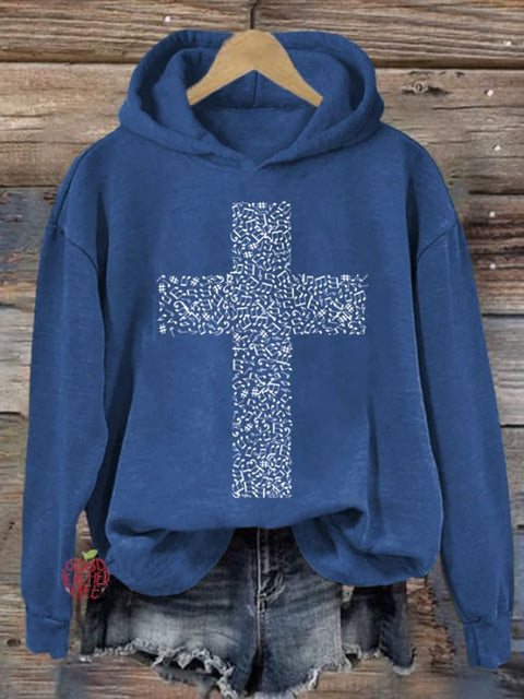 Women's Note Cross Print Sweatshirt