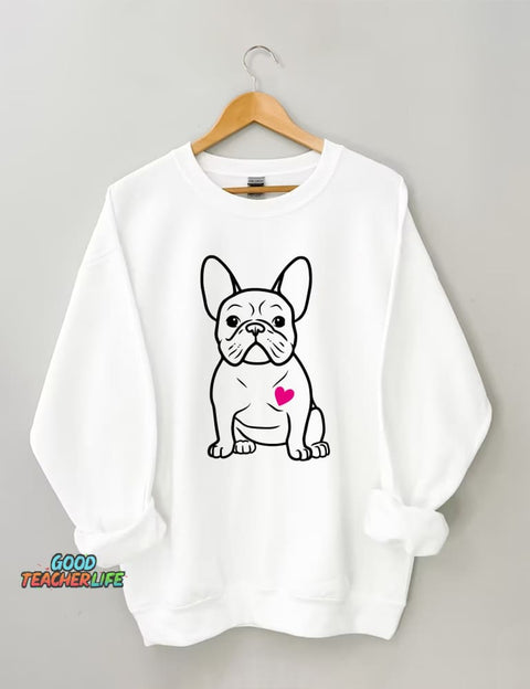 French Bulldog Heart Sweatshirt