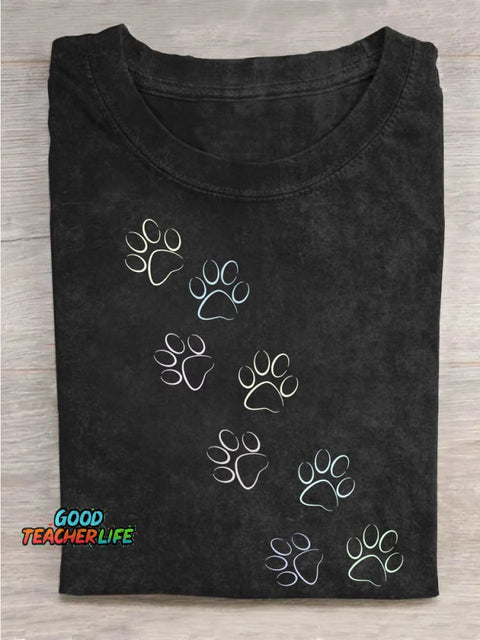 Teecade Dog Footprints T-shirt