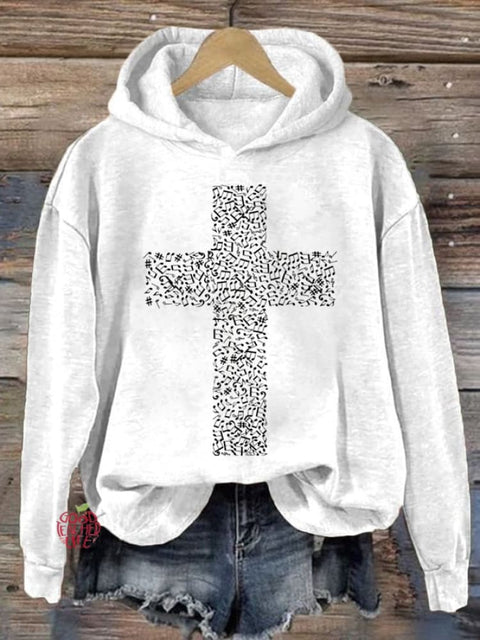 Women's Note Cross Print Sweatshirt