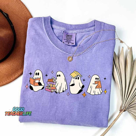 Little Ghosts Reading Books T-Shirt