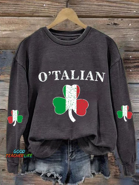 Women'S Casual St Patrick'S Day Printed Long Sleeve Sweatshirt