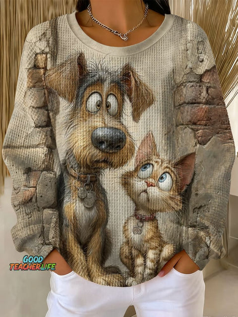 Dog Cat Art Print Hoodie