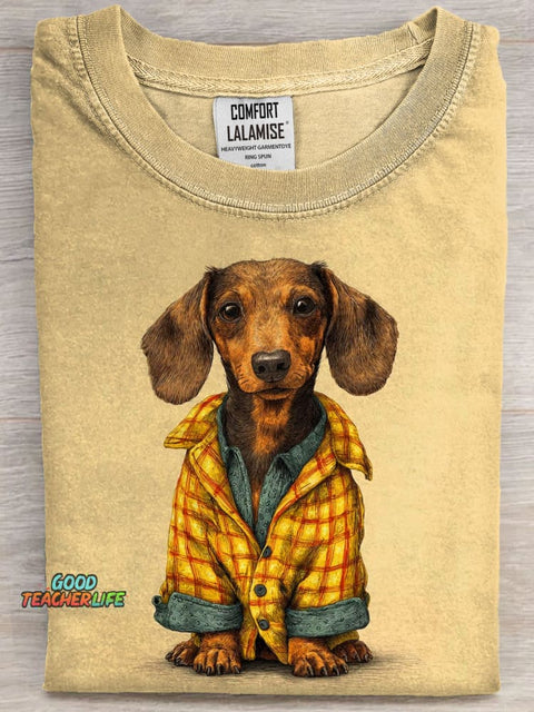 Weiner Dog Art Casaul Cotton Short Sleeve T-shirt