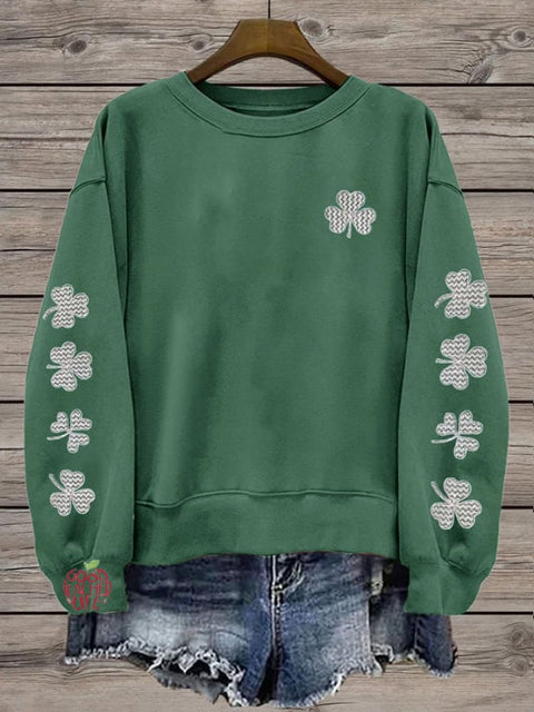 Women's St. Patrick's Day Shamrock Print Sweatshirt