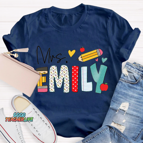 Personalized Name Art Pencil  T-Shirt