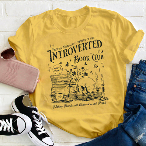 Introverted Book Club Teacher T-Shirt