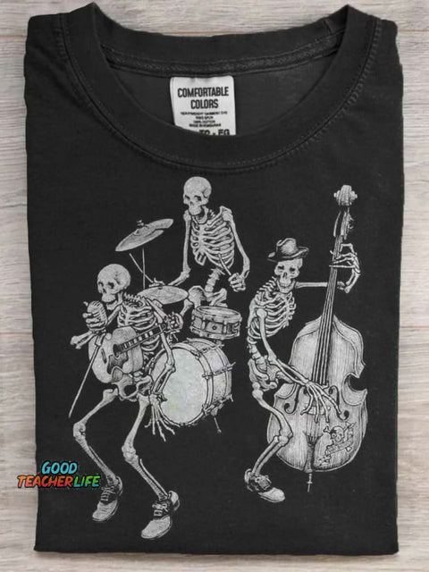 Band of Skulls Printed Casual Short Sleeve T-Shirt
