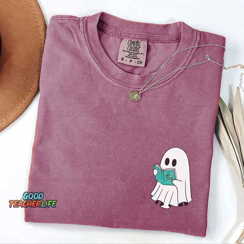 Halloween Cute Acotar Ghost Reading T-Shirt