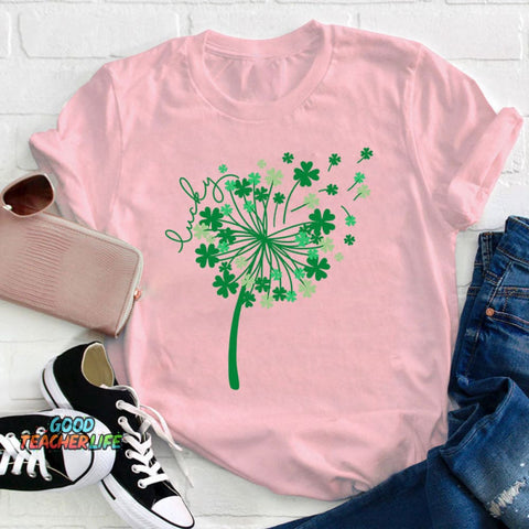 St Patricks Day Dandelion Teacher T-Shirt