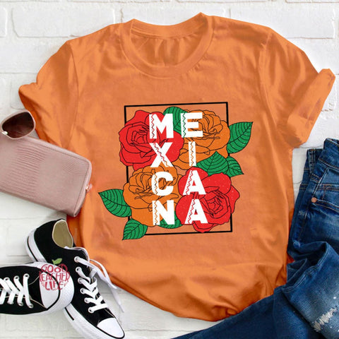 Rose Flower Mexicana Teacher T-Shirt