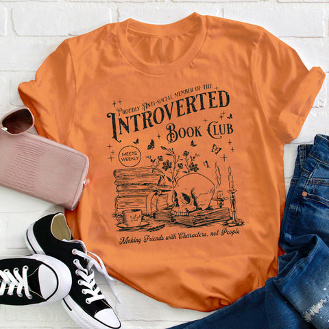 Introverted Book Club Teacher T-Shirt