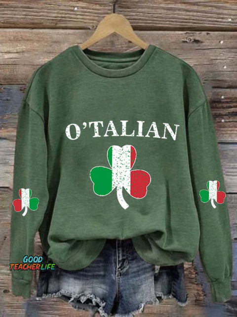 Women'S Casual St Patrick'S Day Printed Long Sleeve Sweatshirt