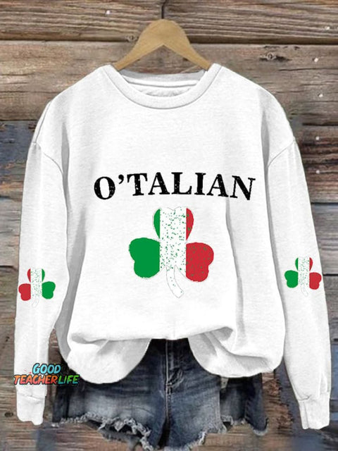 Women'S Casual St Patrick'S Day Printed Long Sleeve Sweatshirt