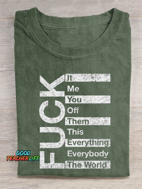 Pupiloves  Fuck The World Art Print Casual T-shirt
