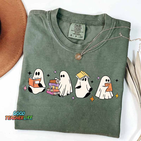 Little Ghosts Reading Books T-Shirt