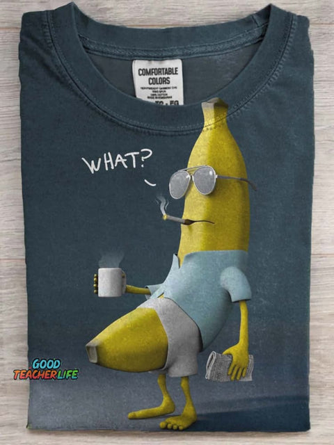 Funny Banana Print Casual Short Sleeve T-Shirt