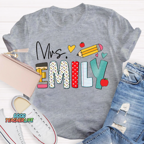 Personalized Name Art Pencil  T-Shirt