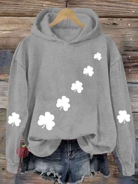 Women's St. Patrick's Day Shamrock Print Hoodie