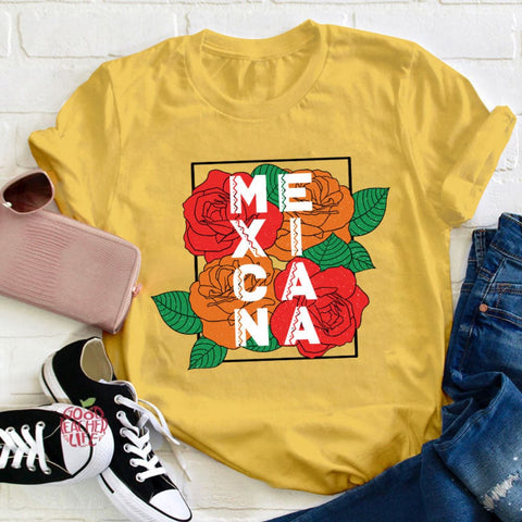 Rose Flower Mexicana Teacher T-Shirt