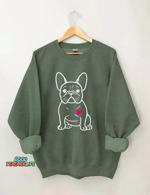 French Bulldog Heart Sweatshirt