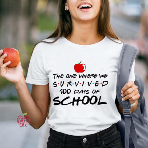 The One Where We Survived 100  Days Of School Teacher T-Shirt