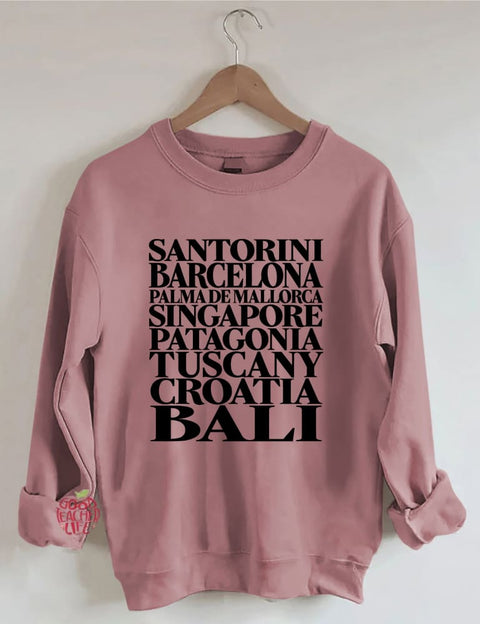 Travel Cities Vacation Sweatshirt