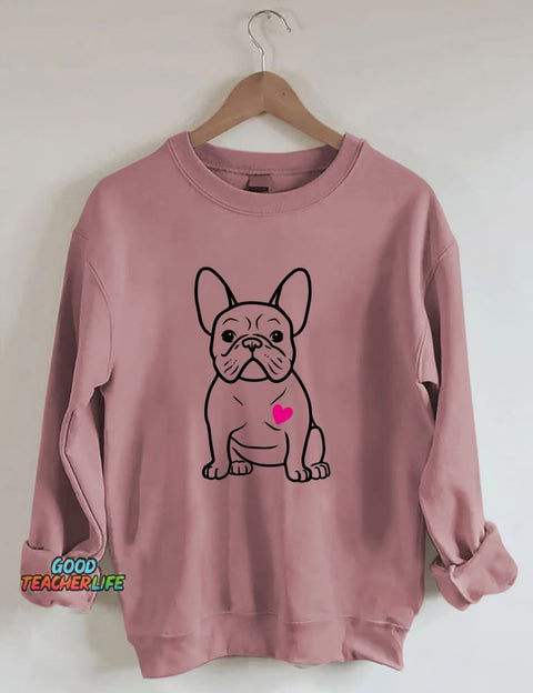 French Bulldog Heart Sweatshirt